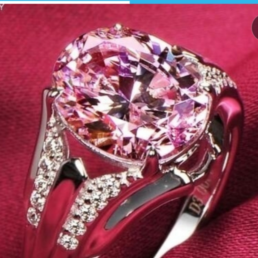NWT PINK AND WHITE SAPHIRE RING - Picture 5 of 5